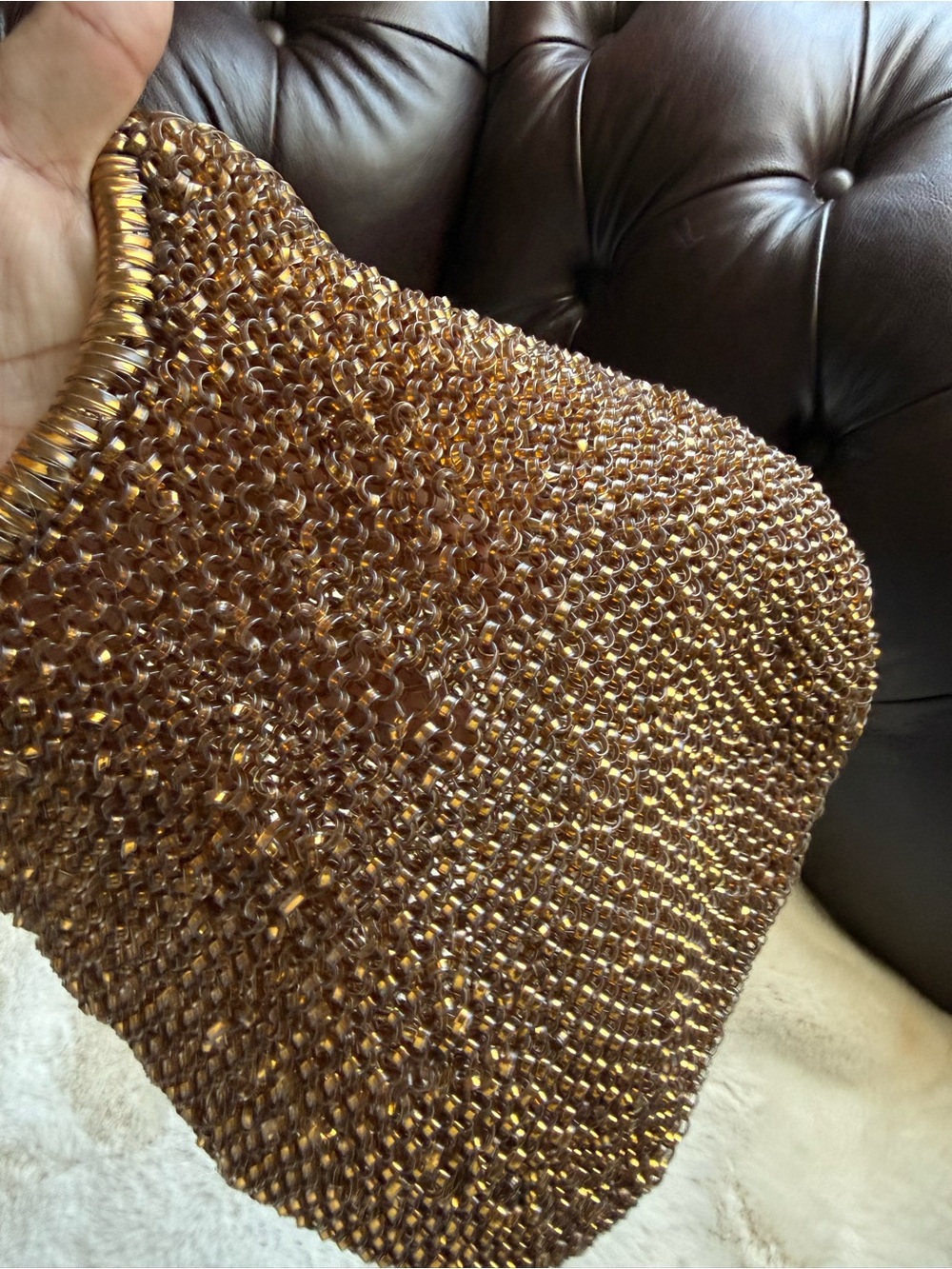 Anteprima EUC Mesh Gold Bronze Bag - Picture 5 of 6